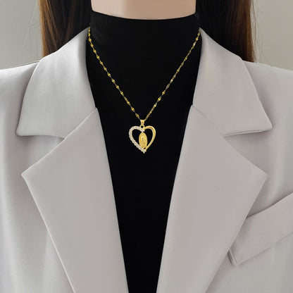 Collar Virgen de Guadalupe en Corazón