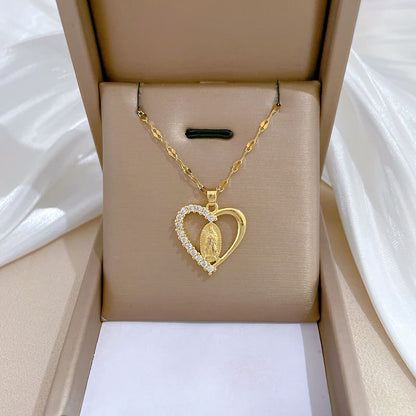 Collar Virgen de Guadalupe en Corazón