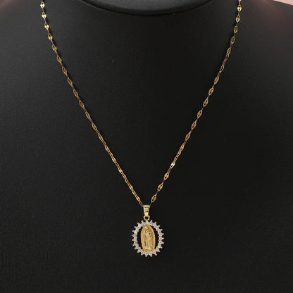 Collar Guadalupe con Detalles en Zirconia