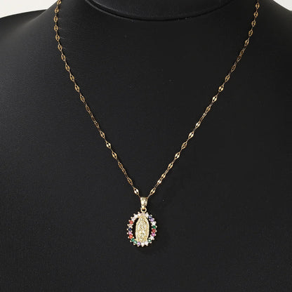 Collar Guadalupe con Detalles en Zirconia