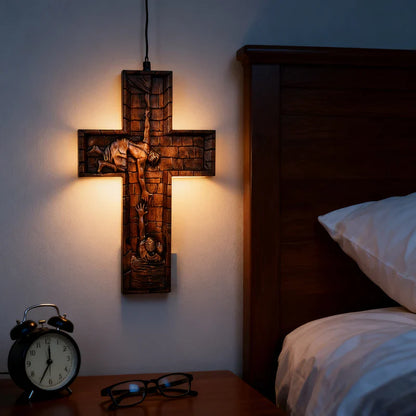 Cruz de Jesús en Madera Artesanal