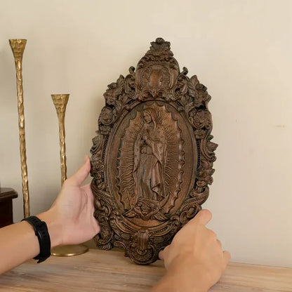 Escultura Devocional Virgen de Guadalupe en Madera