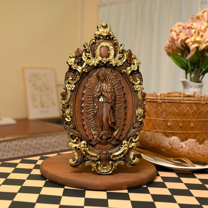 Escultura Devocional Virgen de Guadalupe en Madera