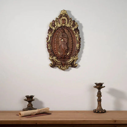 Escultura Devocional Virgen de Guadalupe en Madera