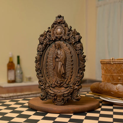 Escultura Devocional Virgen de Guadalupe en Madera