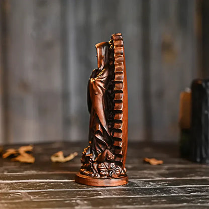 Virgen de Guadalupe en Madera con Acabado Oscuro