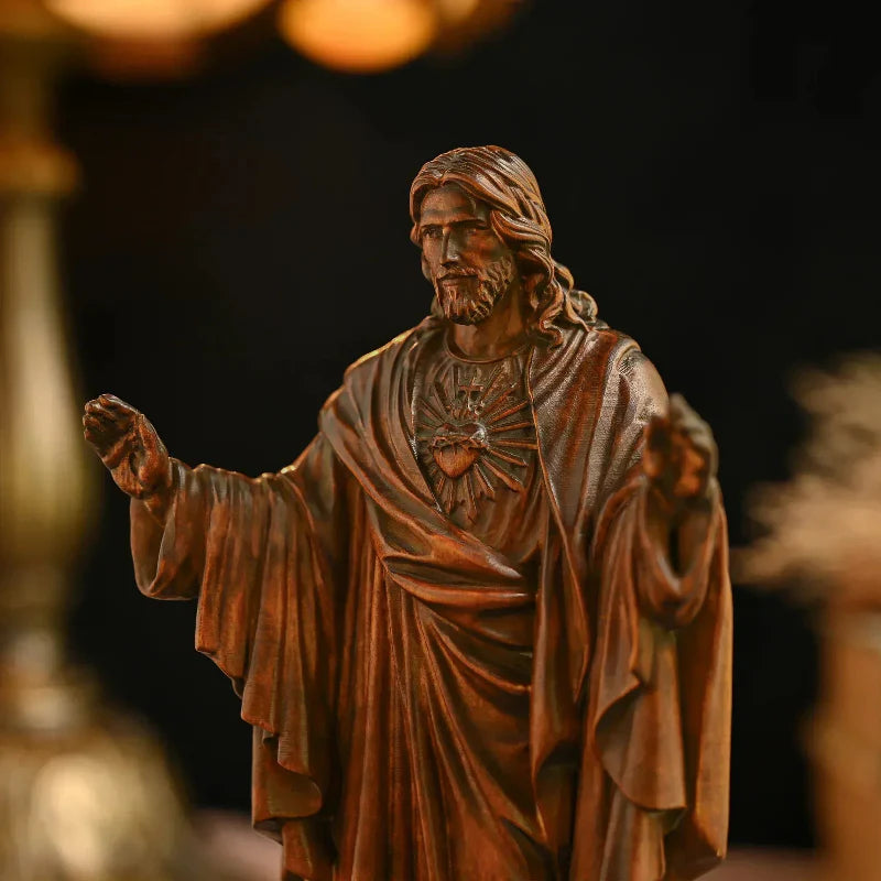 Imagen del Sagrado Corazón de Jesús en Madera
