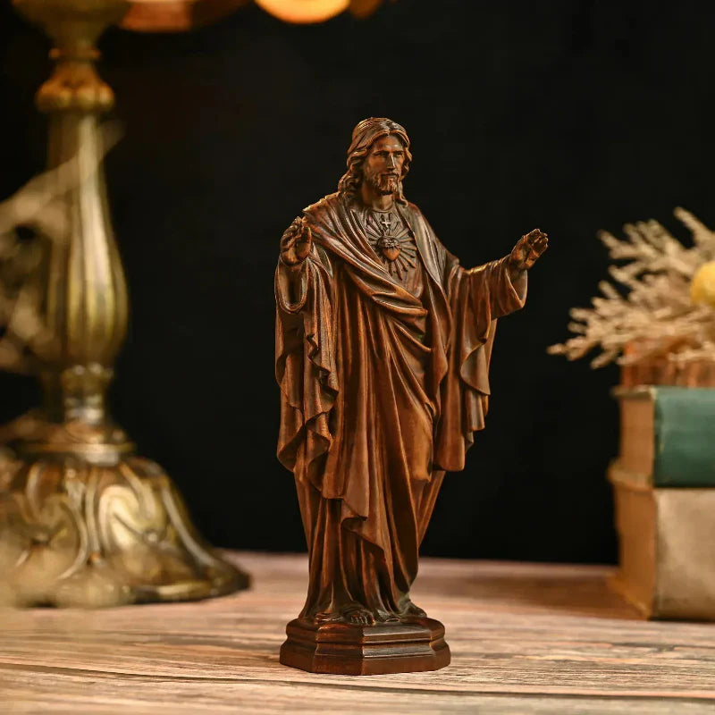 Imagen del Sagrado Corazón de Jesús en Madera