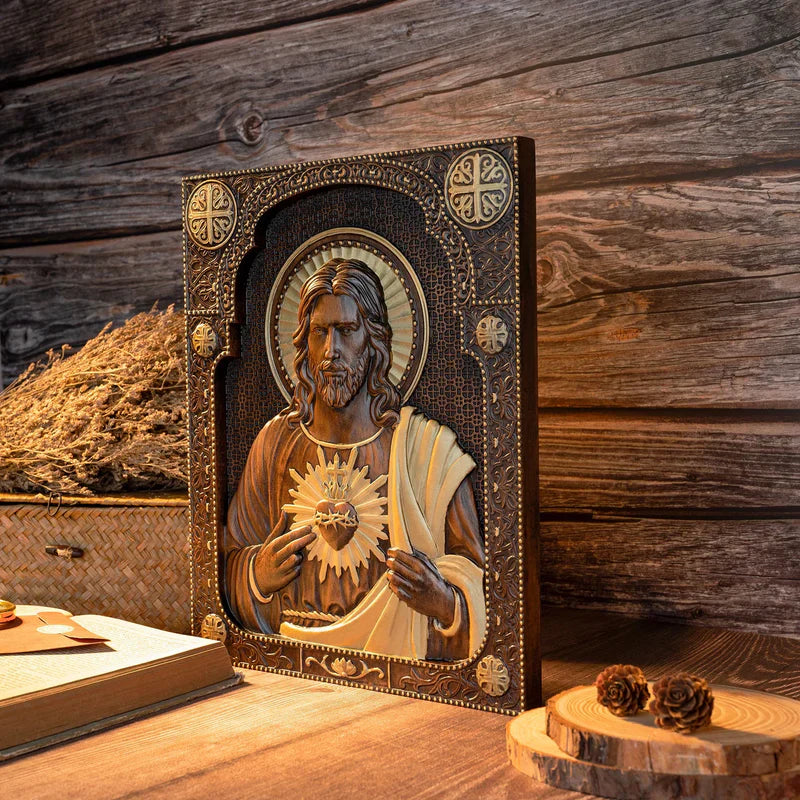 Talla Artesanal del Sagrado Corazón de Jesús