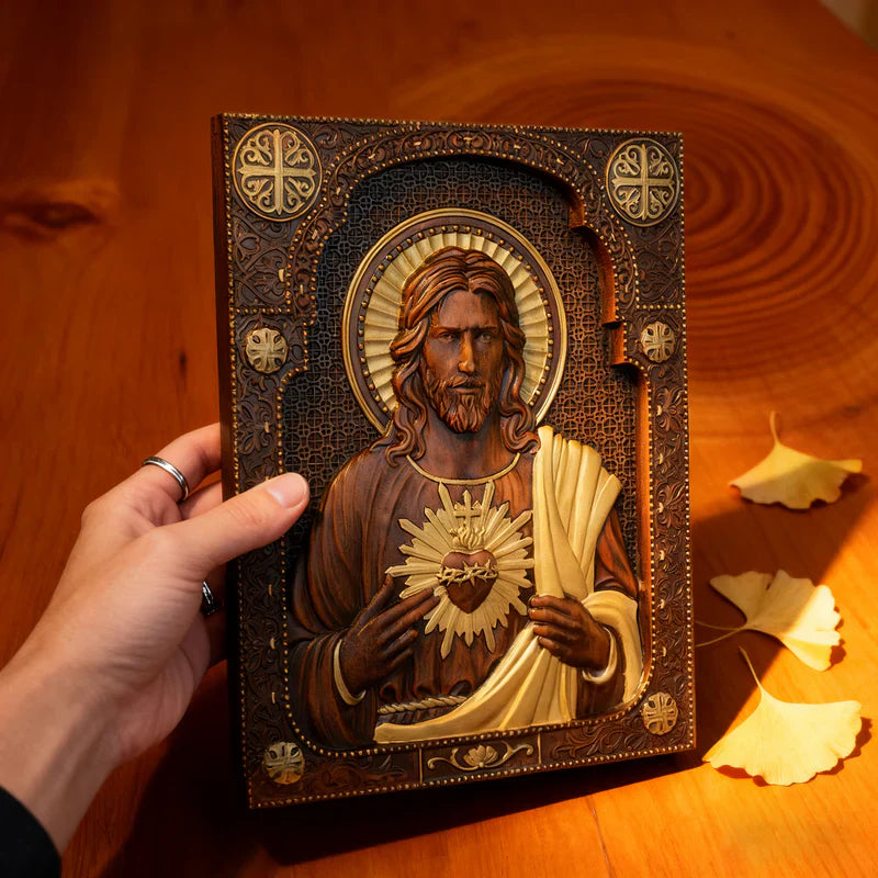 Talla Artesanal del Sagrado Corazón de Jesús