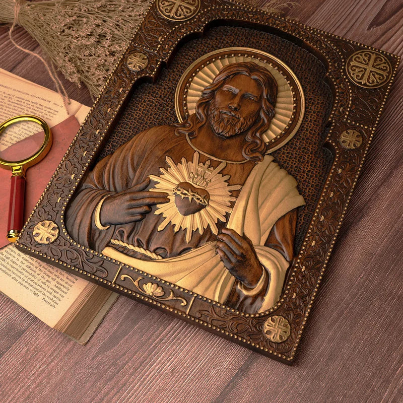 Talla Artesanal del Sagrado Corazón de Jesús