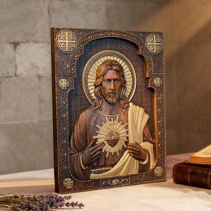 Talla Artesanal del Sagrado Corazón de Jesús