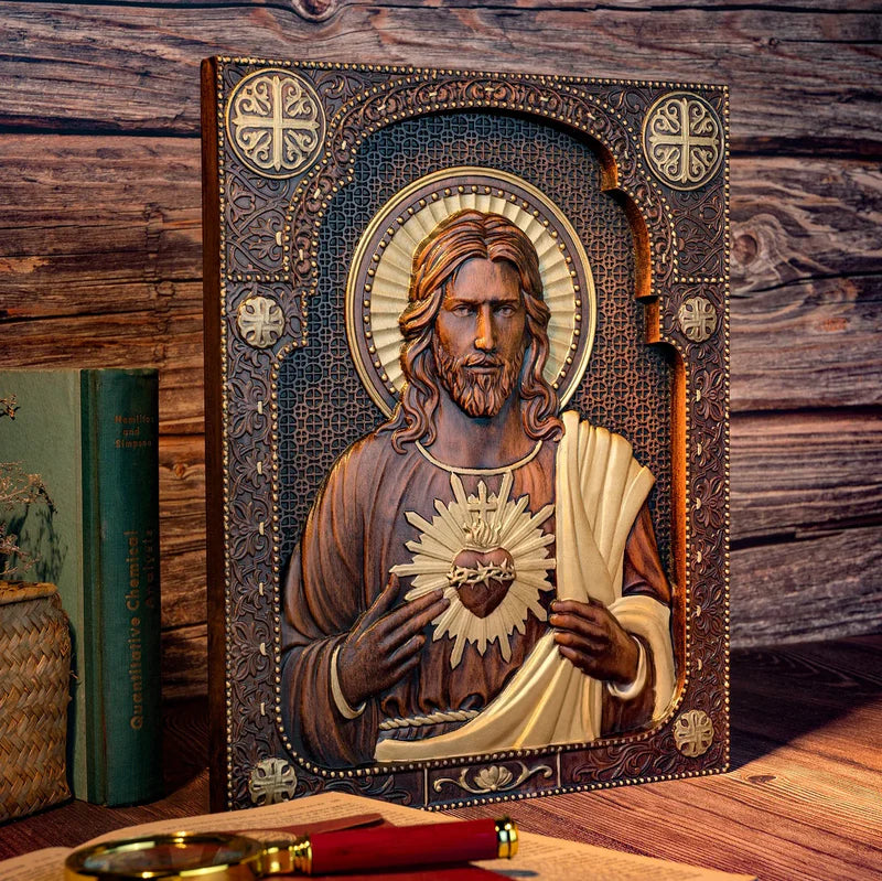 Talla Artesanal del Sagrado Corazón de Jesús