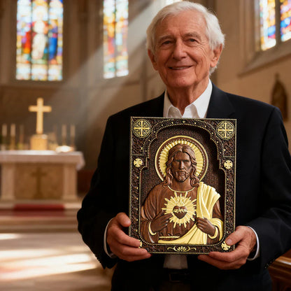 Talla Artesanal del Sagrado Corazón de Jesús